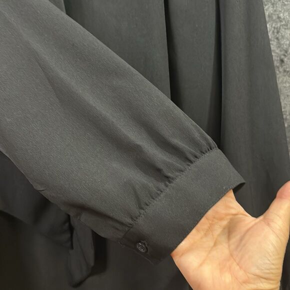 Lane Bryant Long Sleeve Black Solid Button Down Blouse Shirt Womens 22/24 New - Picture 8 of 12